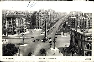 Bild des Verkufers fr Ansichtskarte / Postkarte Barcelona Katalonien Spanien, Cruce de la Diagonal zum Verkauf von akpool GmbH