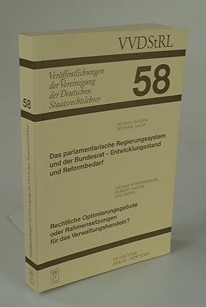 Bild des Verkufers fr Verffentlichungen der Vereinigung der Deutschen staatsrechtslehrer Heft 58. zum Verkauf von Antiquariat Dorner