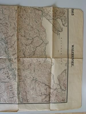 Topographische Karte 1:25.000, 865 Walchensee, um 1900.