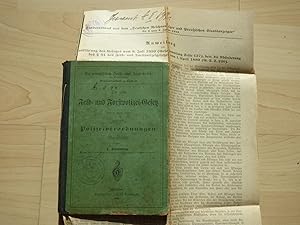 Die zum Feld- und Forstpolizei-Gesetz vom 1. April 1880 erlassenen Polizeiverordnungen, zusammeng...