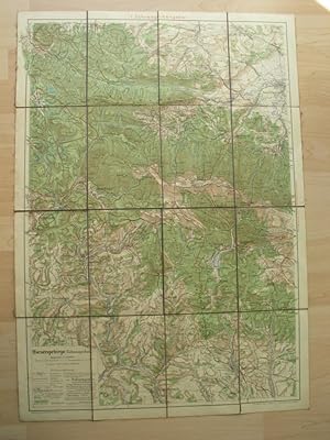 Wanderkarte I vom Riesengebirge, mit farbigen Wegmarkierungen, RGV um 1930