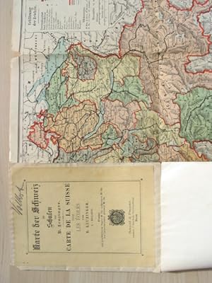 Karte der Schweiz für Schulen / Carte de la Suisse pour les Ecoles, von R. Leuzinger, um 1860.