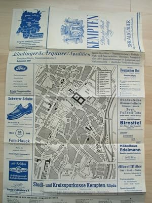 Stadtplan Kempten Heimatzeitung Der Allgäuer um 1949