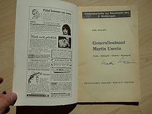 Autograph Generalleutnant und Ritterkreuzträger Martin Unrein in Der Landser" um 1970