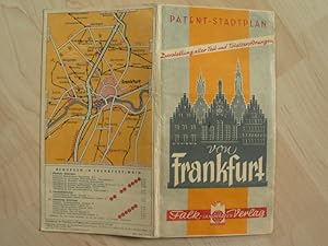 Patent-Stadtplan von Frankfurt [Falk-Plan Falkplan]. Darstellung aller Teil- und Totalzerstörungen.
