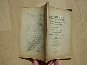 G. Chr. Lichtenbergs [Lichtenberg] Verhältnis zur Philosophie . Zur Sprachphilosophie. Dissertati...