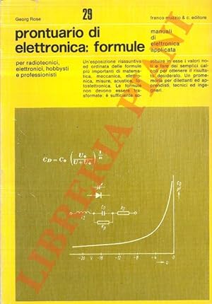 Bild des Verkufers fr Prontuario di elettronica: formule. zum Verkauf von Libreria Piani