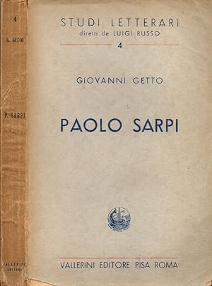 Bild des Verkufers fr Paolo Sarpi zum Verkauf von Biblioteca di Babele