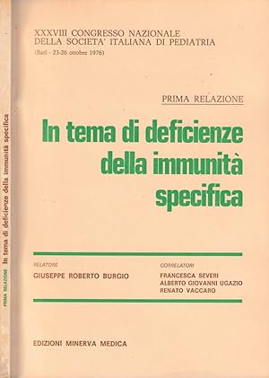 Immagine del venditore per In tema di deficienze della immunit specifica Prima relazione venduto da Biblioteca di Babele