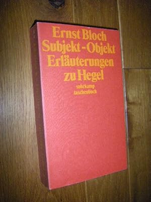 Bild des Verkufers fr Subjekt-Objekt. Erluterungen zu Hegel zum Verkauf von Versandantiquariat Rainer Kocherscheidt