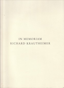 In Memoriam Richard Krautheimer