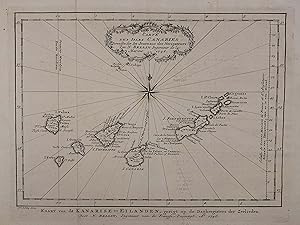 Carte des Isles Canaries / Kaart van de Kanarise - Eilanden. Kupferstich-Karte v. Jacques Nicolas...