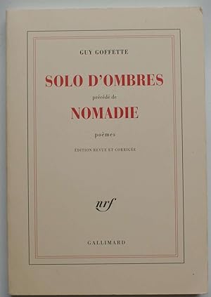 Seller image for Solo d'ombres . Prcd de Nomade - Pomes for sale by Aberbroc