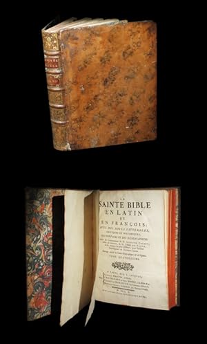 Imagen del vendedor de La Sainte Bible en latin et en franois [franais] avec des Notes littrales, critiques et historiques. a la venta por Babel Librairie