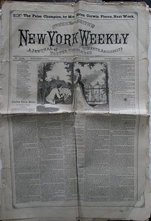 Seller image for Street and Smith's New York Weekly. A Journal of Useful Knowledge Romance Amusement. August 25, 1873 for sale by Mare Booksellers ABAA, IOBA