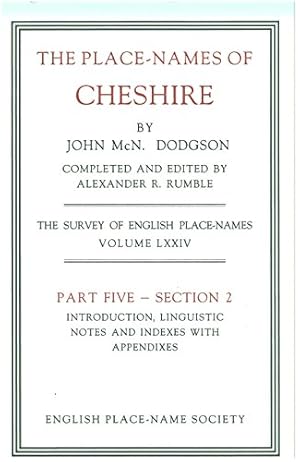 Bild des Verkufers fr Indexes, Introduction and Appendices (Pt. 5, Section 2) (Survey of English Place-Names) zum Verkauf von WeBuyBooks