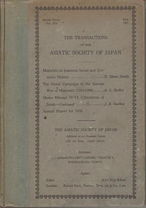 Bild des Verkufers fr The Transactions of The Asiatic Society of Japan. Second Series, Vol XIV. zum Verkauf von Asia Bookroom ANZAAB/ILAB