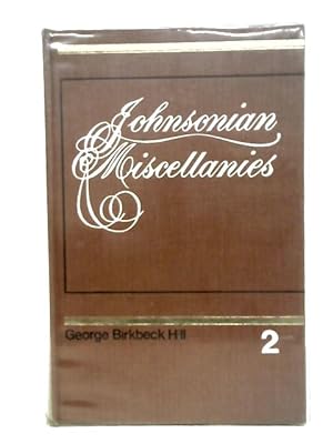 Bild des Verkufers fr Johnsonian Miscellanies: Volume II zum Verkauf von World of Rare Books