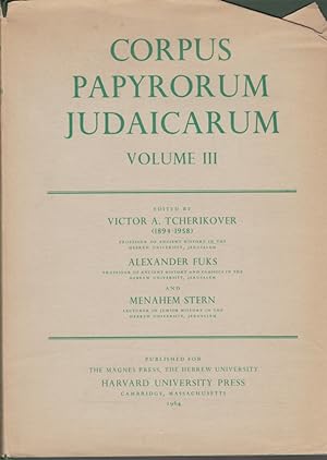 Bild des Verkufers fr Corpus Papyrorum Judaicarum Vol 3. zum Verkauf von Fundus-Online GbR Borkert Schwarz Zerfa