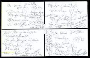 Bild des Verkufers fr 4 eigenhndig von allen signierte Autogrammkarte. zum Verkauf von Antiquariat Bebuquin (Alexander Zimmeck)