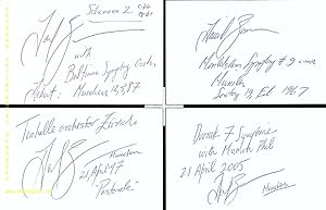 Bild des Verkufers fr 4 eigenhndig datierte und signierte Autogrammkarten. zum Verkauf von Antiquariat Bebuquin (Alexander Zimmeck)