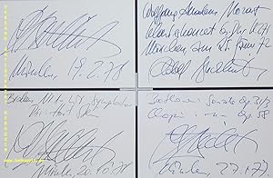 Seller image for 6 eigenh�ndig signierte und datierte Autogrammkarten. for sale by Antiquariat Bebuquin (Alexander Zimmeck)