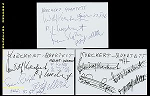 Seller image for 3 eigenhndig von allen signierte und datierte Autogrammkarten. for sale by Antiquariat Bebuquin (Alexander Zimmeck)