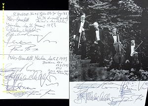 Image du vendeur pour 2 eigenhndig von allen signierte und datierte Autogrammkarte + ebensolche Portraitseite. mis en vente par Antiquariat Bebuquin (Alexander Zimmeck)