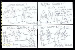 Bild des Verkufers fr 6 eigenhndig von allen signiert und datierte Autogrammkarte. zum Verkauf von Antiquariat Bebuquin (Alexander Zimmeck)