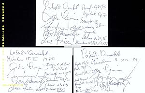 Bild des Verkufers fr 3 eigenhndig von allen signierte und datierte Autogrammkarte. zum Verkauf von Antiquariat Bebuquin (Alexander Zimmeck)