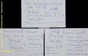 Bild des Verkufers fr 3 eigenhndig von allen vier Knstlern signierte und datierte Autogrammkarte. zum Verkauf von Antiquariat Bebuquin (Alexander Zimmeck)