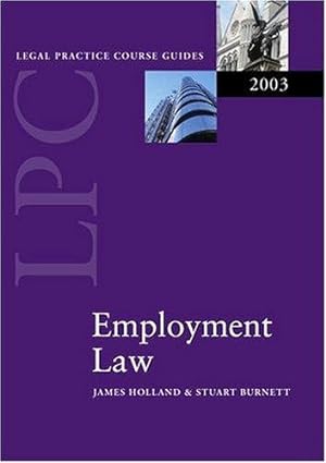 Bild des Verkufers fr LPC Employment Law (Legal Practice Course Guide) zum Verkauf von WeBuyBooks
