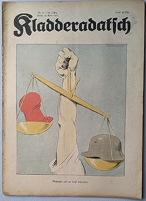 Bild des Verkufers fr Kladderadatsch, 26. April 1931. (84. Jahrang, Nr.17) zum Verkauf von Versandantiquariat Karin Dykes