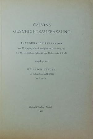 Seller image for Calvins Geschichtsauffassung. for sale by Antiquariat Bookfarm