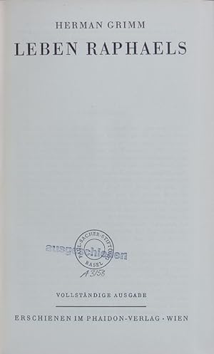 Bild des Verkufers fr Leben Raphaels. zum Verkauf von Antiquariat Bookfarm