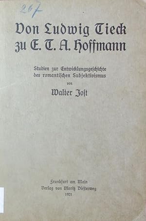 Bild des Verkufers fr Von Ludwig Tieck zu E.T.A. Hoffmann. zum Verkauf von Antiquariat Bookfarm