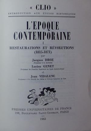 Bild des Verkufers fr Restaurations et rvolutions (1815-1871). zum Verkauf von Antiquariat Bookfarm