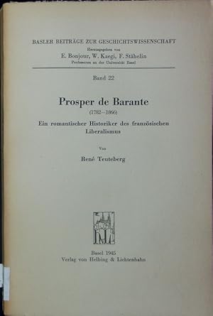 Imagen del vendedor de Prosper de Barante (1782-1866). a la venta por Antiquariat Bookfarm