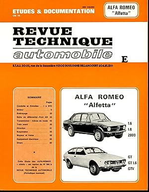 Revue technique automobile : Alfa Romeo Alfetta, 1.6, 1.8, 2000, GT, GT 1.6, GTV