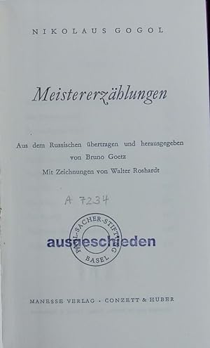 Image du vendeur pour Meistererzhlungen. mis en vente par Antiquariat Bookfarm