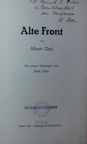 Seller image for Alte Front. for sale by Antiquariat Bookfarm