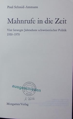 Image du vendeur pour Mahnrufe in die Zeit. mis en vente par Antiquariat Bookfarm
