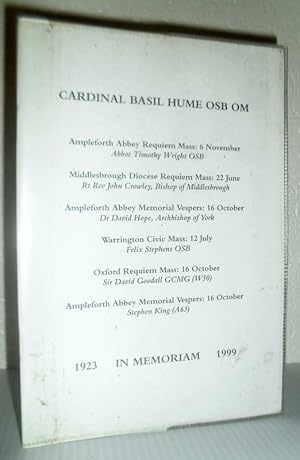 Seller image for Cardinal Basil Hume - In Memoriam - 1923-1999 for sale by Washburn Books