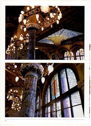 Bild des Verkufers fr LAMINA V19431: Palau de la Musica de Barcelona. Lamparas coronas de los capiteles zum Verkauf von EL BOLETIN