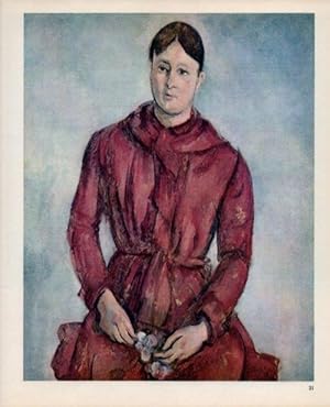 Seller image for LAMINA V18969: Cezanne. Portrait of Mme Cezanne in red for sale by EL BOLETIN