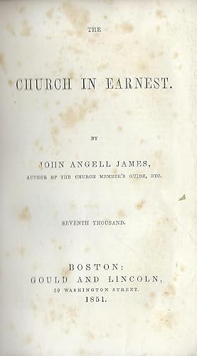 Bild des Verkufers fr THE CHURCH IN EARNEST zum Verkauf von Antic Hay Books