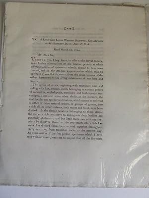 Imagen del vendedor de A Letter from Lewis Weston Dillwyn addressed to Sir Humphry Davy [on fossils of testaceous animals] a la venta por McLaren Books Ltd., ABA(associate), PBFA