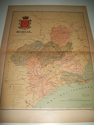 Seller image for Mapa de la provincia de Murcia. 1902. Firmado por Benito Chias. for sale by EL BOLETIN