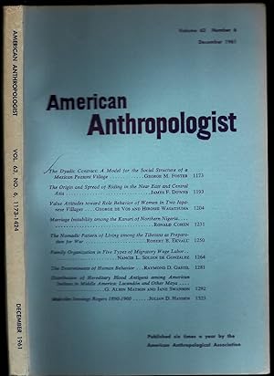 Bild des Verkufers fr Folk Song Style in American Anthropologist Volume 61 Number 6 zum Verkauf von The Book Collector, Inc. ABAA, ILAB