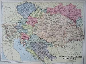 Austria-Hungary Hapsburg Empire Bohemia Croatia Lombardy 1895 Johnston color map